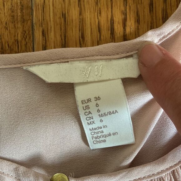 H & M Bohemian Long Sleeve Blouse Size 6 - Picture 9 of 11